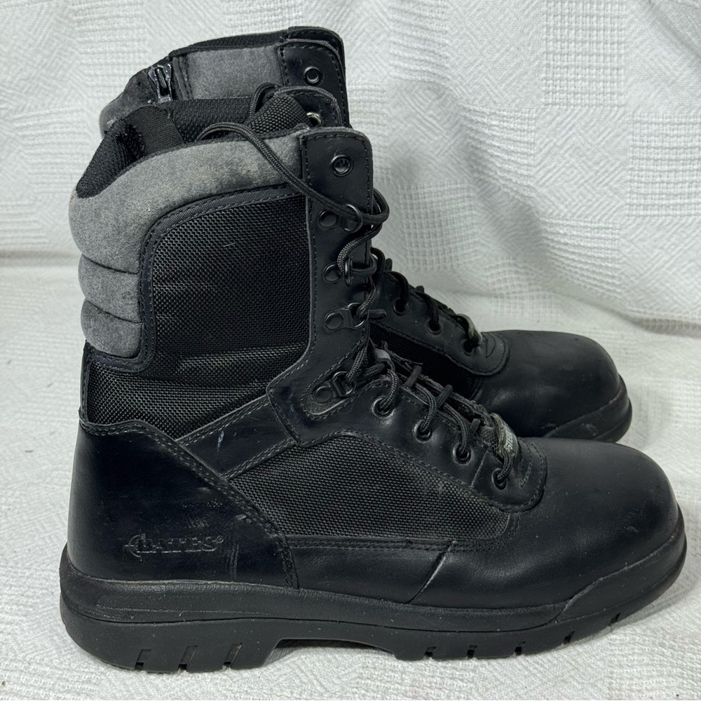 Bates Mens Steel toe Size 10 Thinsulated Side Zip Black Military